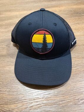 Columbia Black Trucker Hat with Tree Patch